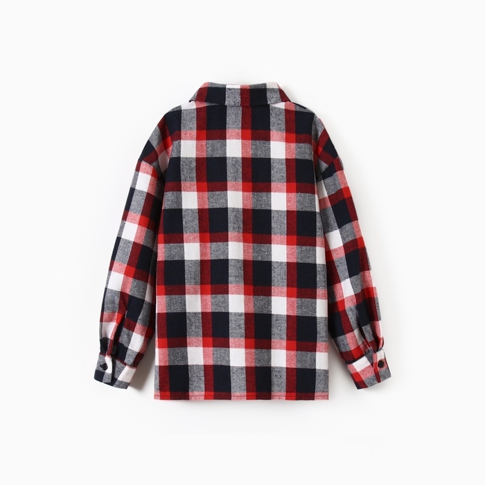 Рубашка для мальчика в клетку KAFTAN, р. 36 (134-140 см), красный