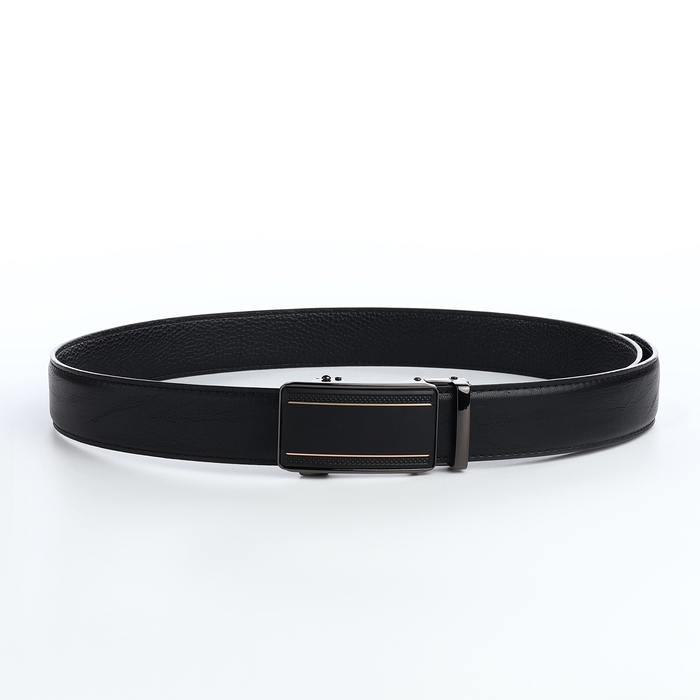 Ремень мужской, ширина 3,6 см, винт, пряжка автомат, цвет чёрный