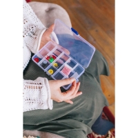 Органайзер для декора, со съёмными ячейками, с подвесом, 15 отделений, 17,5 &times; 10 &times; 2 см, цвет прозрачный