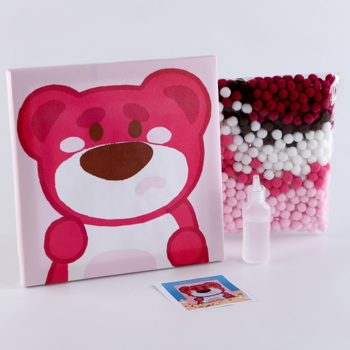 Аппликация помпошками &laquo;Медвежонок&raquo;, размер &mdash; 20 &times; 20 см, клей 30 мл