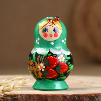 Матрёшка &laquo;Божья коровка&raquo;, зелёное платье, 5 кукольная, 10-12 см