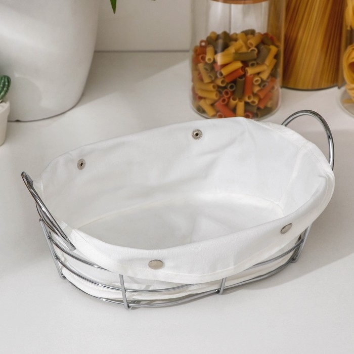 Корзина для хлеба Доляна, 29×19,5×10,5 см, цвет белый Корзина для хлеба Доляна, 29×19,5×10,5 см, цвет белый