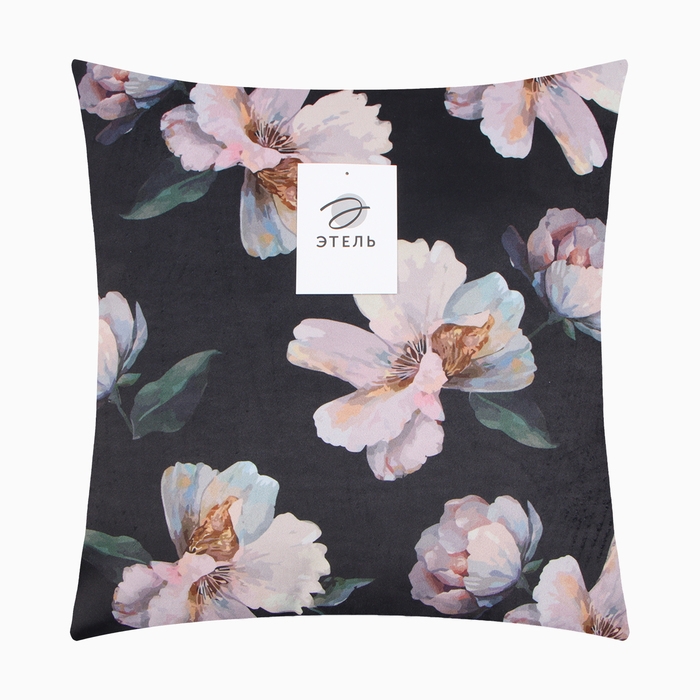 Наволочка декоративная Этель Flowers 45х45см, полиэстер, велюр