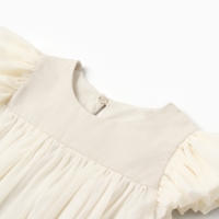 Новый год. Платье для девочки MINAKU: PartyDress, цвет молочный, рост 110 см