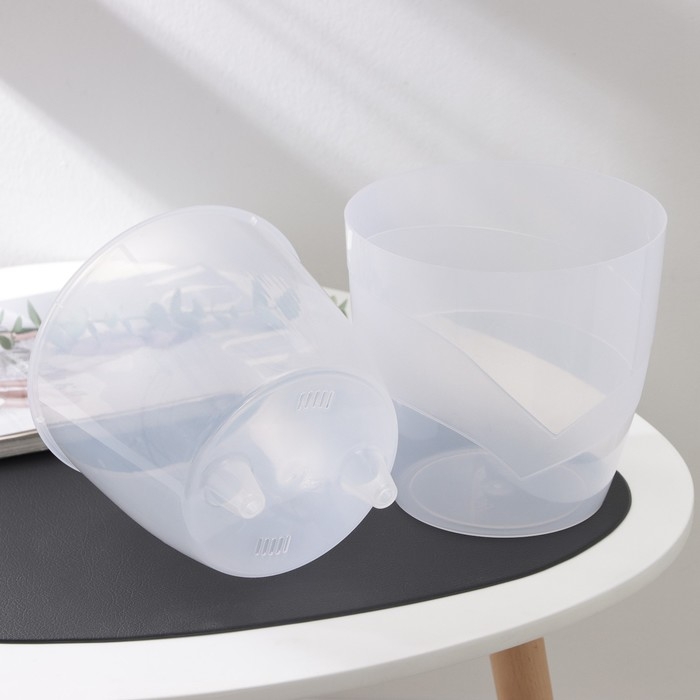 Кашпо для цветов со вставкой «Грация», 2,8 л, прозрачный Кашпо для цветов со вставкой «Грация», 2,8 л, прозрачный