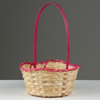 Набор корзин, 19х7,5х9,5/31 см, 22х9х11/34 см, 24х9х11,5/35 см, 3 шт, розовые, бамбук