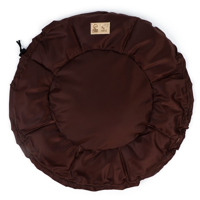 Лежанка для кошек и собак двусторонняя с игрушкой &laquo;Кофе с молоком&raquo; 50-30х12 см