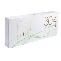 Душевая система ZEIN Z1007, смеситель, тропическая и ручная лейки квадрат, стойка, сатин Душевая система ZEIN Z1007, смеситель, тропическая и ручная лейки квадрат, стойка, сатин