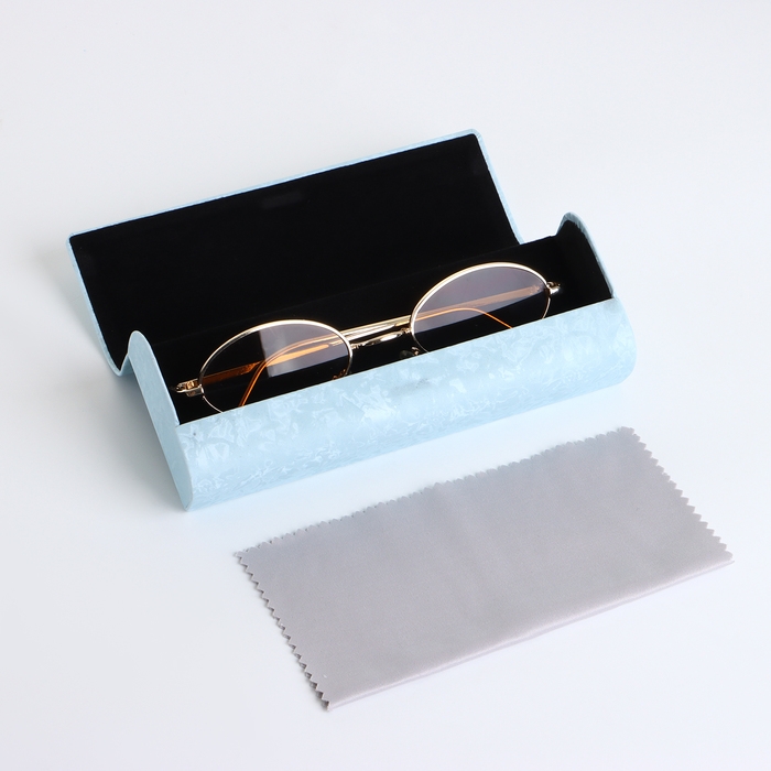 Футляр для очков на магните, длина 16 см, цвет голубой