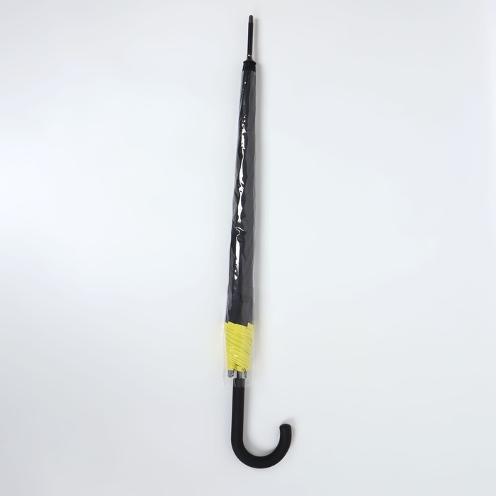 Зонт - трость полуавтоматический &laquo;Кант&raquo;, эпонж, 8 спиц, R = 51/60 см, D = 120 см, цвет чёрный/жёлтый