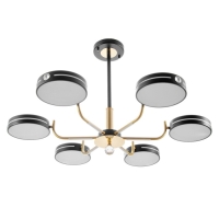 Люстра "Нестер" 6хLED 156Вт 3000-6000К черно-золотой 87х87х35 см BayerLux Люстра "Нестер" 6хLED 156Вт 3000-6000К черно-золотой 87х87х35 см BayerLux