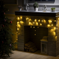 Гирлянда &laquo;Бахрома&raquo; 1.8 х 0.5 м, IP20, тёмная нить, 48 LED, свечение тёплое белое, 8 режимов, 220 В