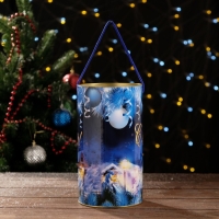 Новый год. Подарочная коробка, тубус &laquo;Рождественская деревня&raquo; 120 х 220 мм (200 мм внутр. высота).