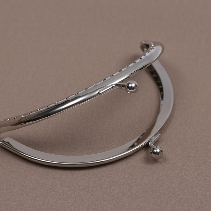 Фермуар пришивной &laquo;Полукруг&raquo; 10 см, цвет серебряный