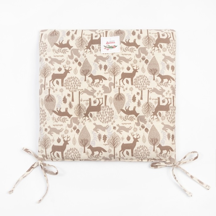 Сидушка на стул Доляна Forest dwellers 42х42 см, 100% хлопок, рогожка 164 г/м2 Сидушка на стул Доляна Forest dwellers 42х42 см, 100% хлопок, рогожка 164 г/м2