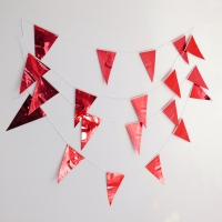 Гирлянда &laquo;Флажки&raquo;, 20 флажков, 10 метров, цвет красный