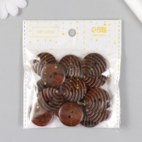 Пуговицы дерево для творчества 2 прокола "Барханы" набор 15 шт 2,5х2,5х0,4 см