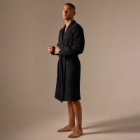 Халат вафельный мужской SL HOME: Boho "Дарк Маре", размер S, 100% хлопок, 280 г/м2