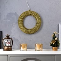 Светодиодная фигура &laquo;Венок&raquo; 30 см, металл, батарейки ААх3 (не в комплекте), свечение тёплое белое