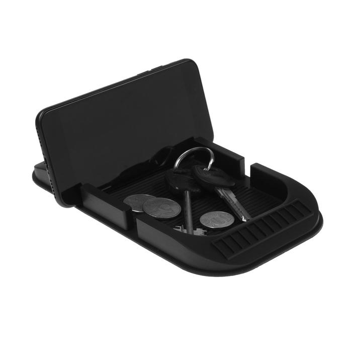 Коврик противоскользящий с номером телефона, 20&times;11 см, микс, черный