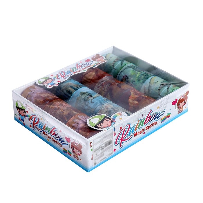 Пружинка-радуга &laquo;Динозавры&raquo;, 6,2х6,2х6,2 см