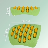 Массажёр для ног, с шипами, 26 × 18 × 5 см, цвет зелёный/оранжевый Массажёр для ног, с шипами, 26 × 18 × 5 см, цвет зелёный/оранжевый