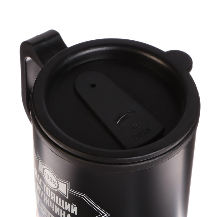 Термокружка, 450 мл, Автомобильная Термокружка, 450 мл, Автомобильная "Настоящий мужчина", сохраняет тепло 2 ч, 12 х 17 см