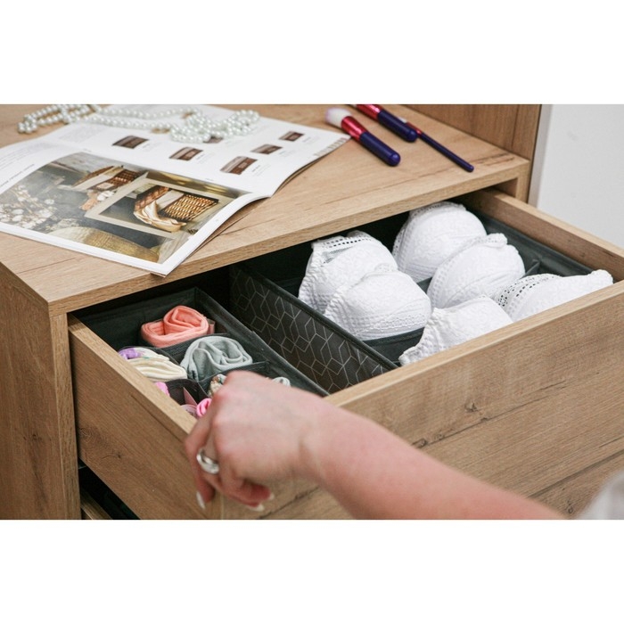 Органайзер для хранения белья Доляна «Фора», 7 ячеек, 34×30,5×10 см, цвет серый Органайзер для хранения белья Доляна «Фора», 7 ячеек, 34×30,5×10 см, цвет серый