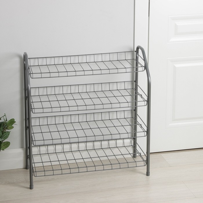 Этажерка для обуви, 66&times;28&times;70 см, цвет серый