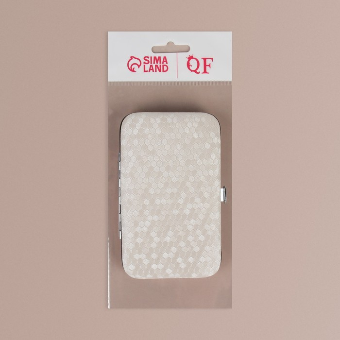 Набор маникюрный, 7 предметов, в футляре, цвет молочный Набор маникюрный, 7 предметов, в футляре, цвет молочный