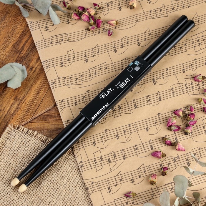Барабанные палочки Music Life, 5А, клён, черные Барабанные палочки Music Life, 5А, клён, черные