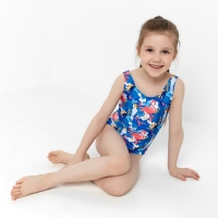 Купальник слитный, цвет синий/фламинго, рост 110 см Купальник слитный, цвет синий/фламинго, рост 110 см