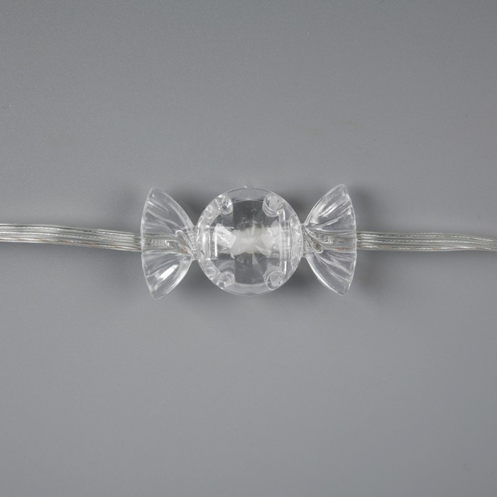 Умная гирлянда &laquo;Нить&raquo; 10 м с насадками &laquo;Конфетки&raquo;, IP20, прозрачная нить, 66 LED, свечение RGB, USB