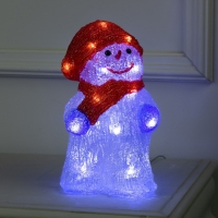Светодиодная фигура &laquo;Снеговик в шарфе&raquo; 13 &times; 25 &times; 15 см, акрил, 30 LED, 220 В, свечение белое