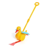 Каталка с ручкой «Утёнок Кряк», со звуковым устройством, МИКС Каталка с ручкой «Утёнок Кряк», со звуковым устройством, МИКС
