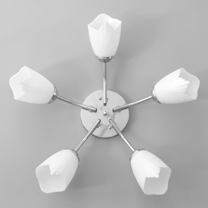 Люстра Оникс 5х15Вт E27 хром 52х52х15см BayerLux