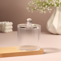 Органайзер для ватных палочек, с крышкой, d=9.5&times;12 см, прозрачный