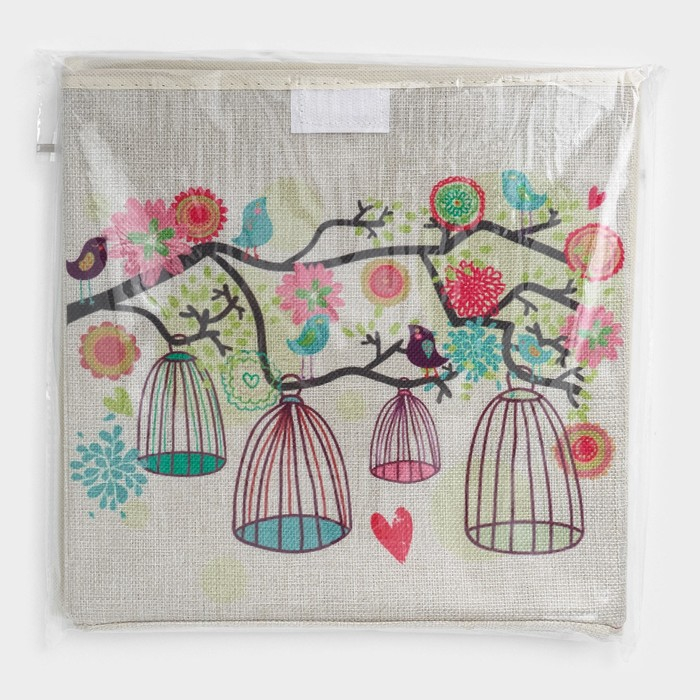 Короб стеллажный для хранения с крышкой &laquo;Весна&raquo;, 29&times;29&times;28,5 см