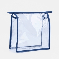 Косметичка на молнии, цвет синий/прозрачный Косметичка на молнии, цвет синий/прозрачный