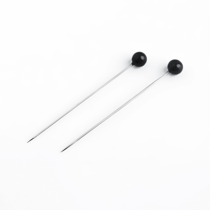 Набор булавок: портновские, английские, 32 / 35 мм, 100 шт, цвет чёрный