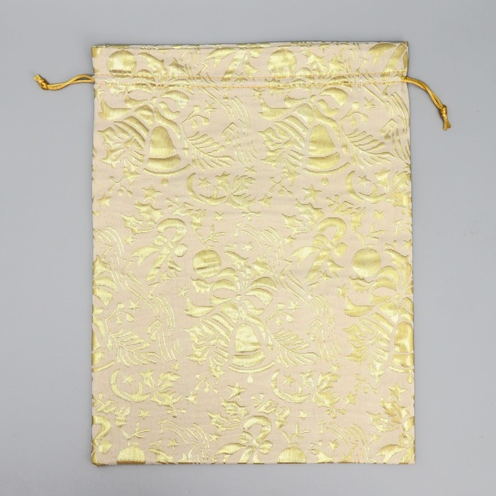 Мешочек подарочный парча &laquo;Новогодняя мелодия&raquo;, тиснение, 30 х 40 см +/- 1.5 см, Новый год