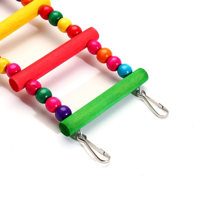 Игрушка для птиц Игрушка для птиц "Лесенка с бусинками", 12 ступеней