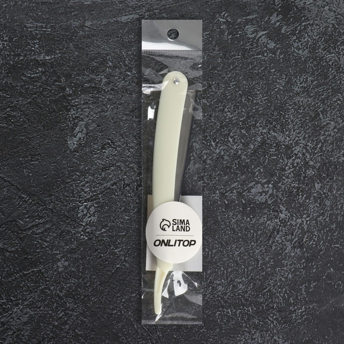 Опасная бритва, шаветт, без лезвия, 24 &times; 2,5 &times; 1,3 см, пластиковая, цвет белый/серебристый