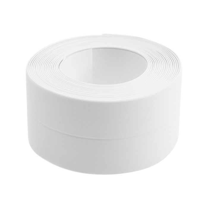 Лента бордюрная ТУНДРА, для ванн и раковин, самоклеящаяся, белая, 38 мм х 3.2 м Лента бордюрная ТУНДРА, для ванн и раковин, самоклеящаяся, белая, 38 мм х 3.2 м