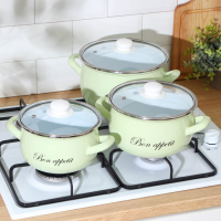 Набор кастрюль &laquo;Лайм&raquo;, 3 предмета: 2,1 л, 3,1 л, 4 л, индукция, цвет светло-зелёный