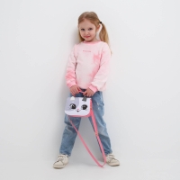 Сумка детская для девочки &laquo;Кошечка&raquo;, с ушками, цвет белый/розовый, 16х6,5х12 см