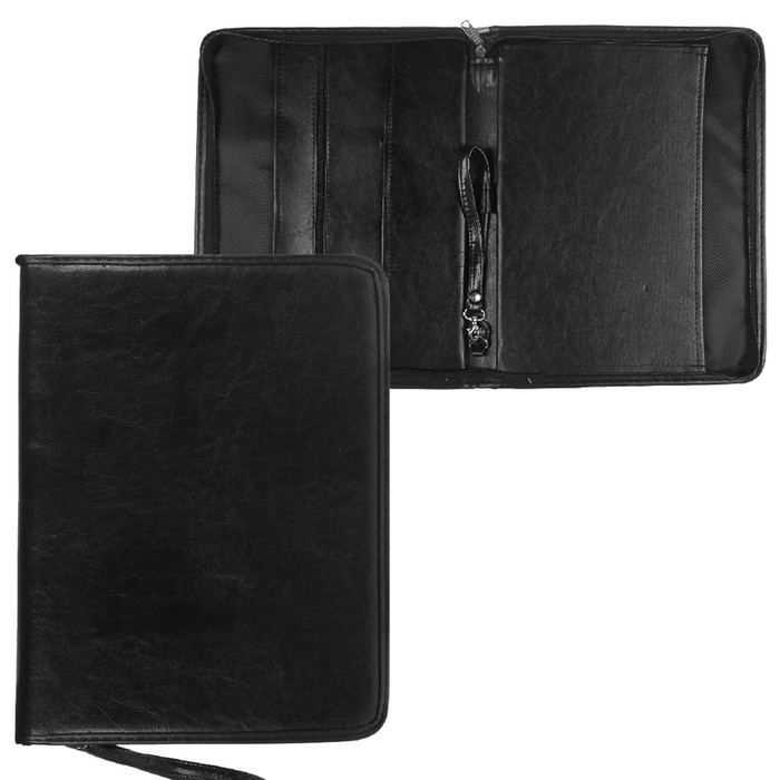 Пaпка деловая, искусственная кожа, для бумаг, 360 х 260 х 30 мм, 6Д041 Пaпка деловая, искусственная кожа, для бумаг, 360 х 260 х 30 мм, 6Д041 "Люкс", чёрная (ручка-петля)