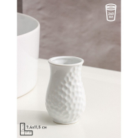 Набор аксессуаров для ванной комнаты Доляна &laquo;Рельеф&raquo;, 4 предмета (дозатор 340 мл, мыльница, два стакана 300 мл) , цвет белый