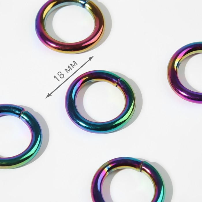 Кольца для сумок, d = 12/18 мм, толщина - 3 мм, 10 шт, цвет бензин Кольца для сумок, d = 12/18 мм, толщина - 3 мм, 10 шт, цвет бензин