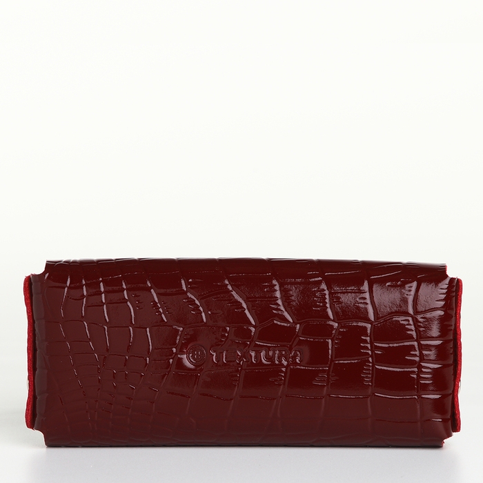 Ключница карманная на кнопке TEXTURA, длина 15 см, кольцо, цвет бордовый